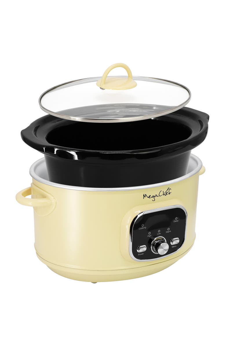 Megachef 3.7 Quart Electric Slow Cooker in Ivory, Alternate, color, White