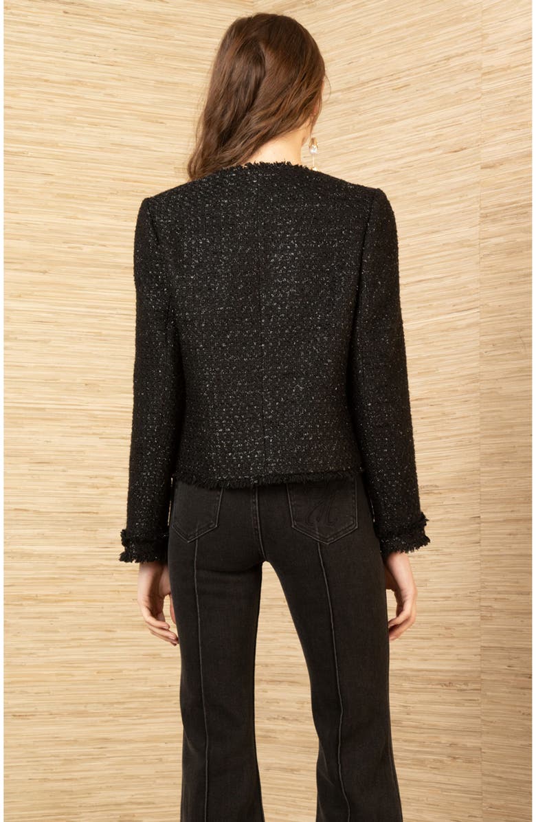 Hale Bob Magdalena Boucle Tweed Jacket, Alternate, color, Black