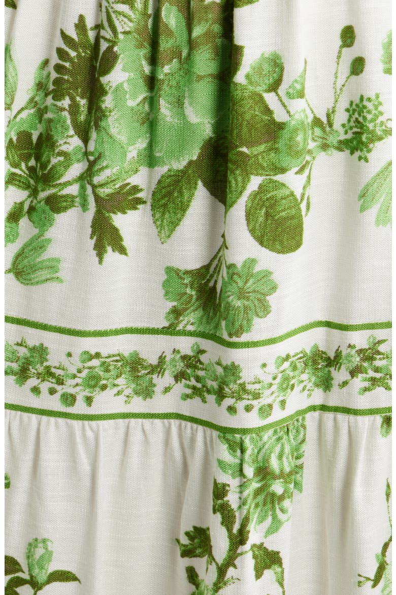 Picot Trim Cotton Blend Midi Dress, Alternate, color, GREEN