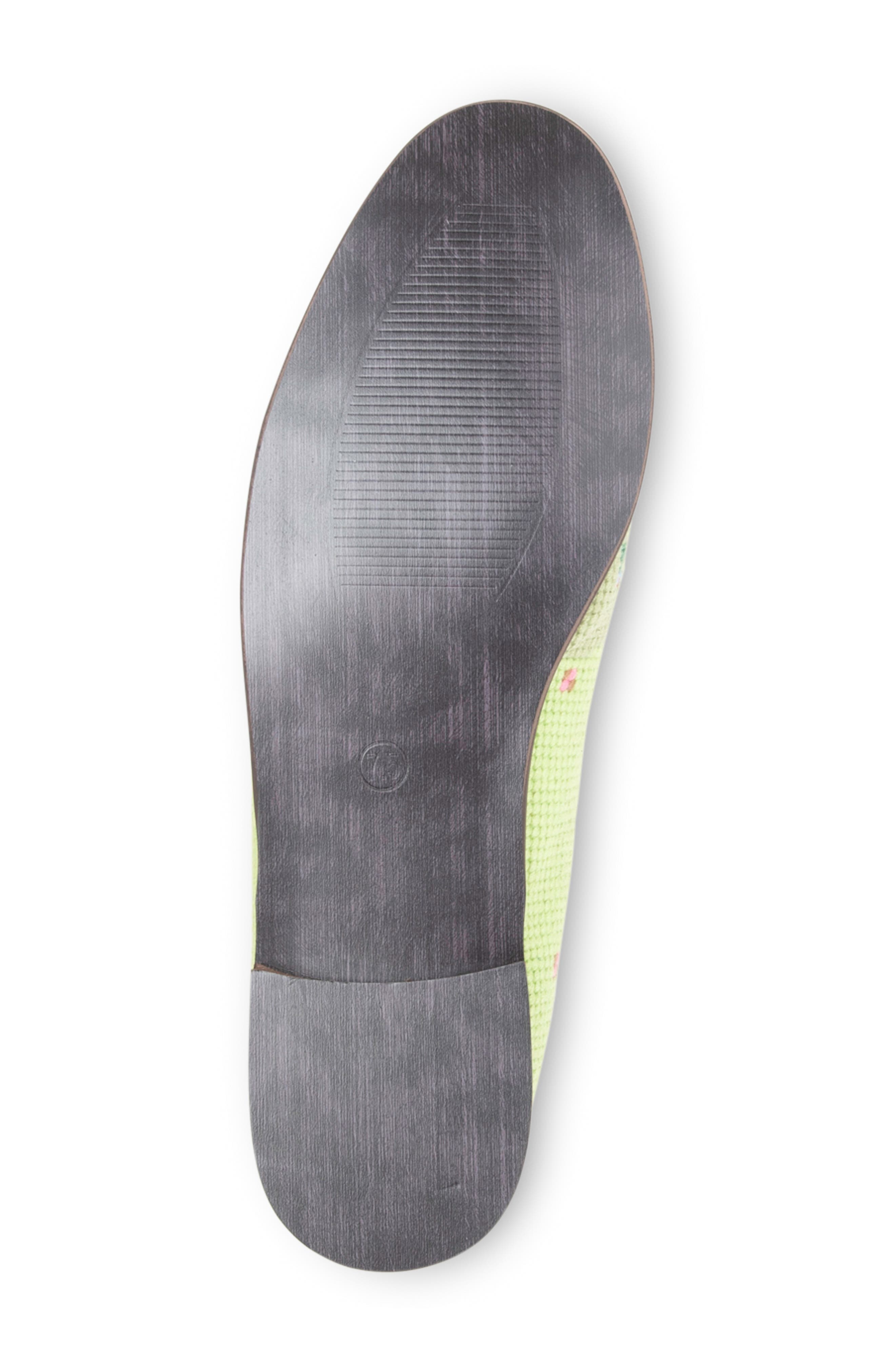 ByPaige Needlepoint Rabbit Flat, Alternate, color, Green Multi Floral