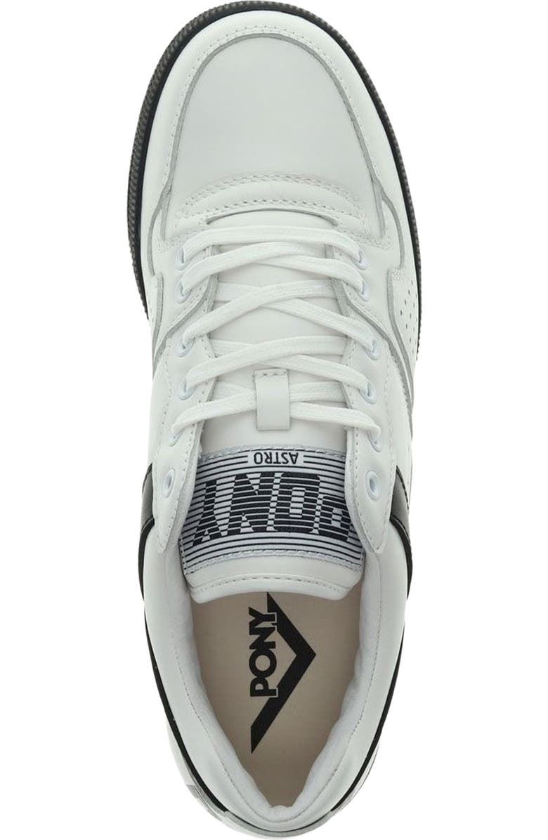 PONY Astro Leather Sneakers, Alternate, color, White/Black