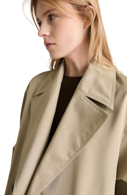 Mango Oversize Tie Waist Double Breasted Trench Coat In Khaki