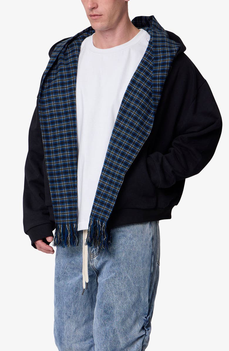 mnml Scarf Full Zip Hoodie, Alternate, color, Black