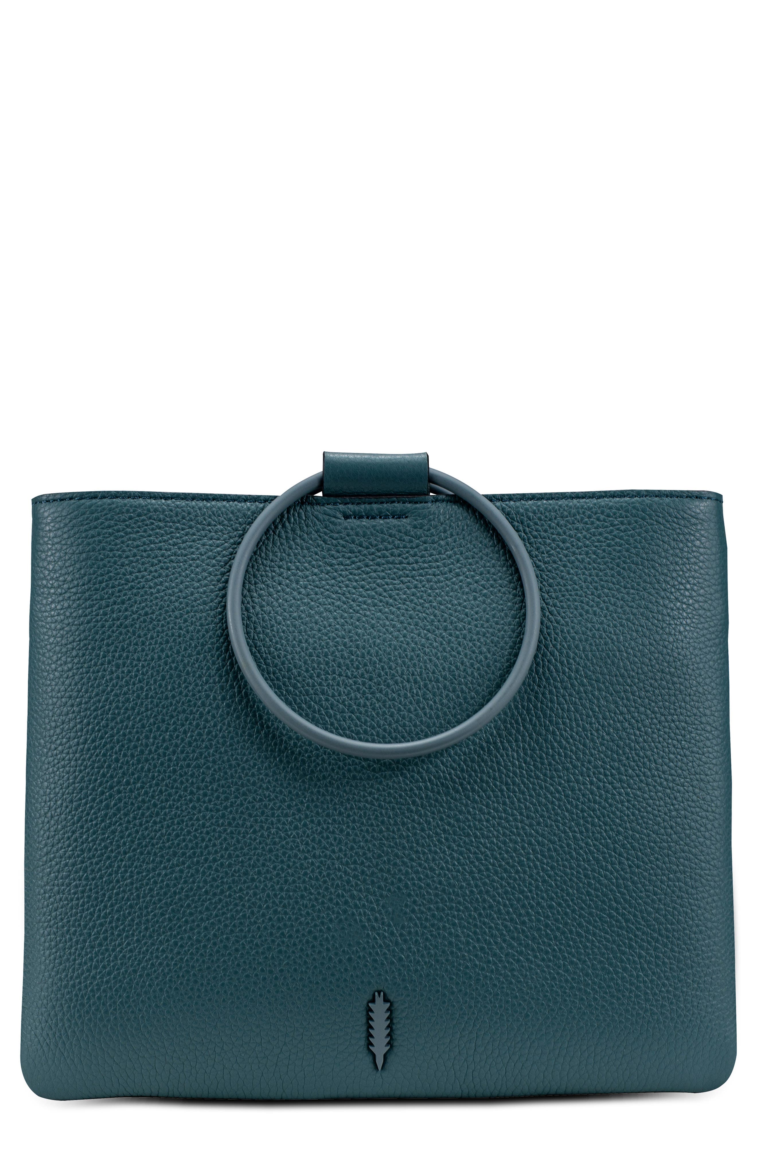 Thacker Le Pouch Ring Handle Leather Shoulder Bag, Main, color, 