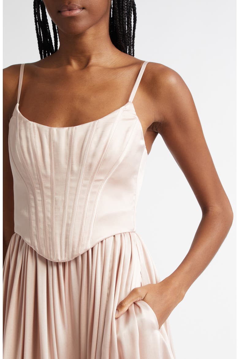 zimmermann silk corset midi dress Zimmermann Ivory Linen-Silk Luna Corset Midi Dress