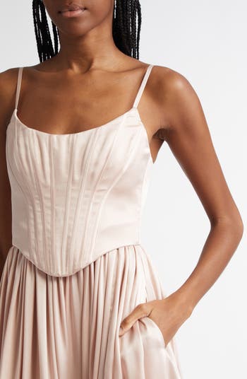 Silk Corset Midi Dress