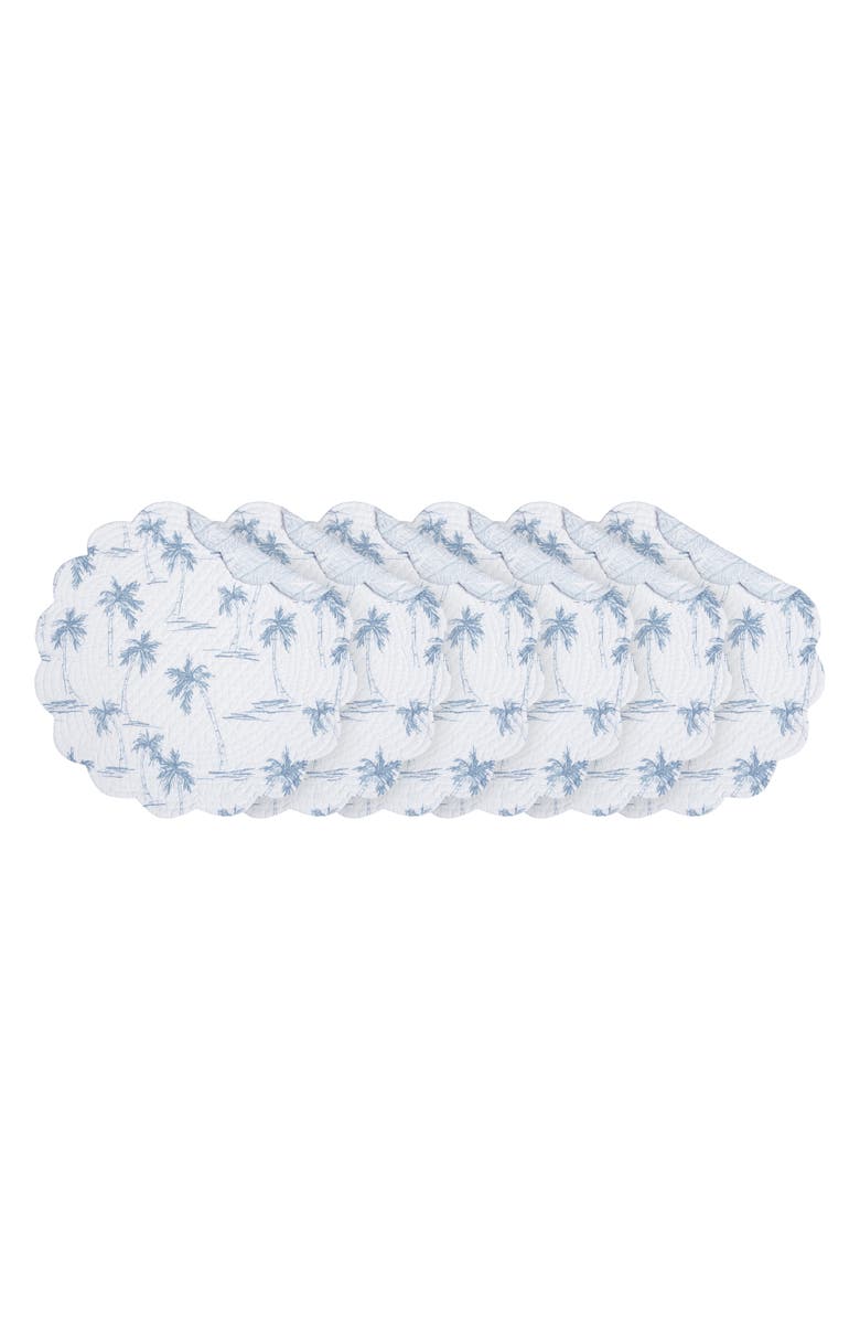 C&F Home Blue Paradise Round Set of 6 Placemats  17", Main, color, Blue