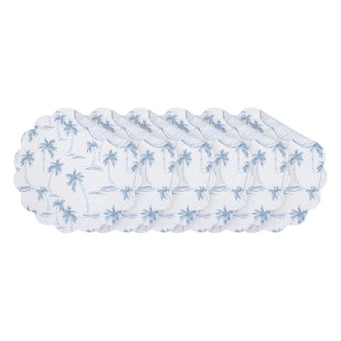 Blue Paradise Round Set of 6 Placemats  17"