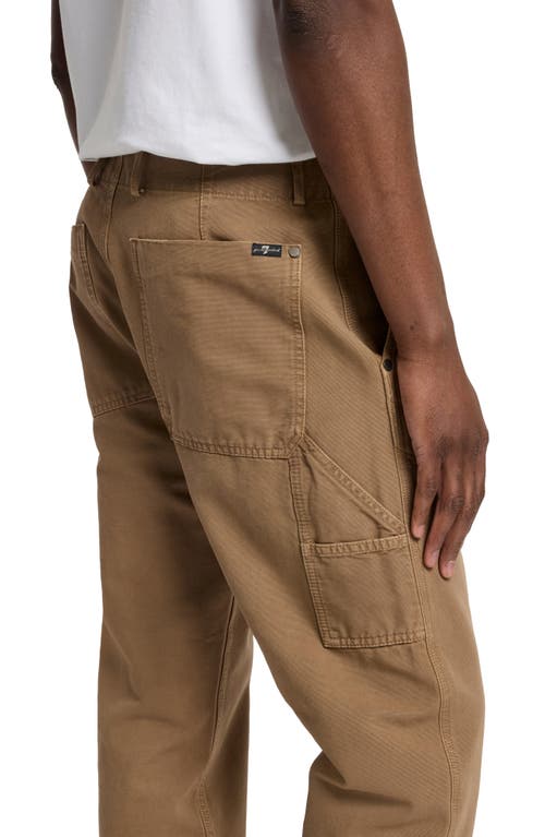7 For All Mankind Straight Leg Twill Carpenter Chinos In Brown