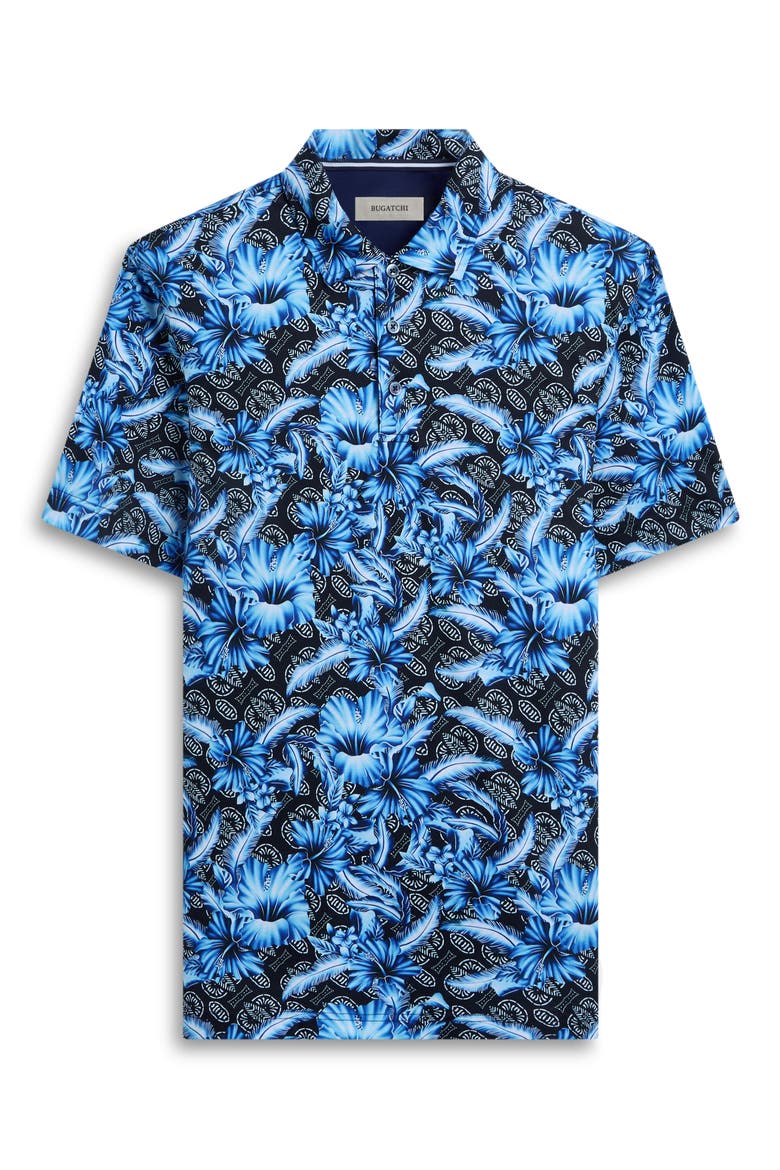 Hendrix Digital Floral Print Pima Cotton Polo, Alternate, color, NAVY