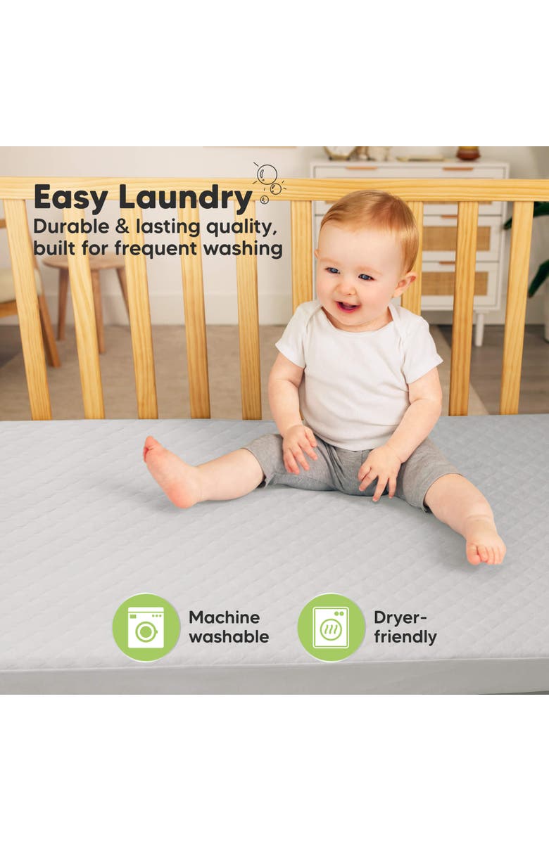 KeaBabies 2-Pack Mavy Protect+ Waterproof Crib Mattress Protector, Alternate, color, Granite