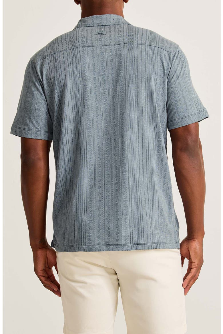 Palm Fresco Beach Border IslandZone® Camp Shirt, Alternate, color, STEEL