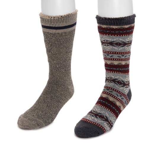 Muk Luks Heat Retainer Socks 2 Pair Pack In Multi
