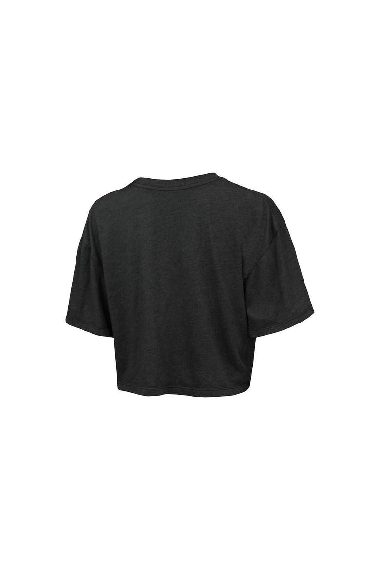 Women's Majestic Threads Charcoal Brooklyn Nets Bank Shot Cropped T-Shirt, Alternate, color, Charcoal