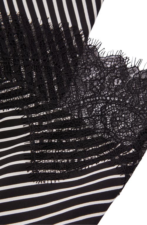 Reiss Ivy Stripe Lace Trim Midi Skirt