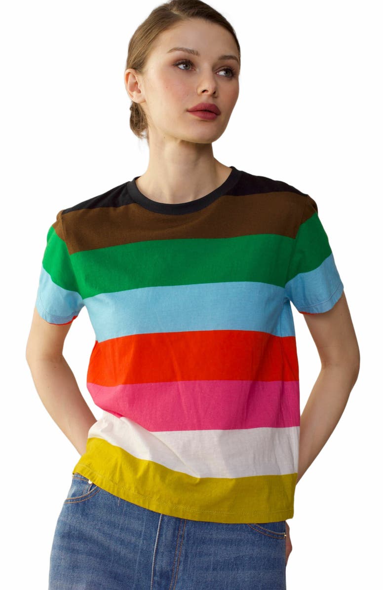 Cynthia Rowley Striped Tee, Main, color, 