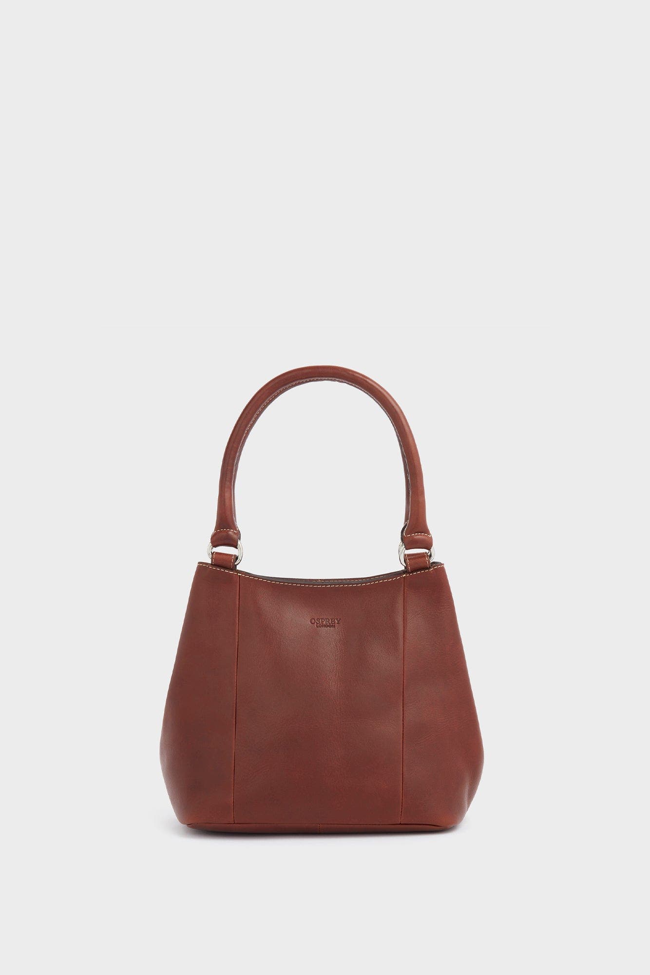 Osprey London The Narissa Small Leather Hobo Bag, Main, color, Chestnut