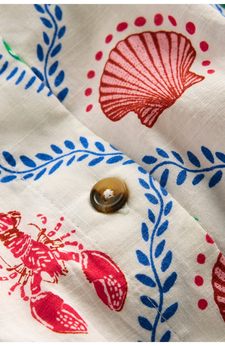 Mini Boden Kids' Vacation Print Cotton Button-Up Sundress, Alternate, color,