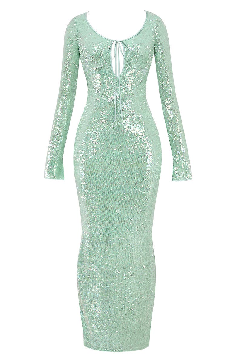 HOUSE OF CB Titania Sequin Long Sleeve Gown, Alternate, color,