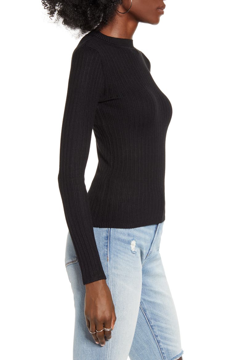 Skivvy Ribbed Sweater, Alternate, color, BLACK