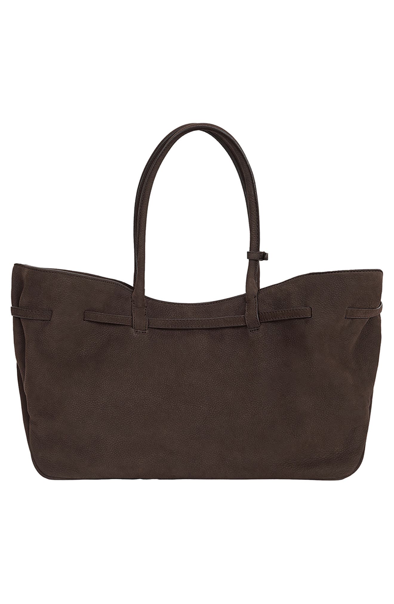 MARGESHERWOOD Grandma Large Buckle Suede Shoulder Bag, Alternate, color, Hush Nubuck