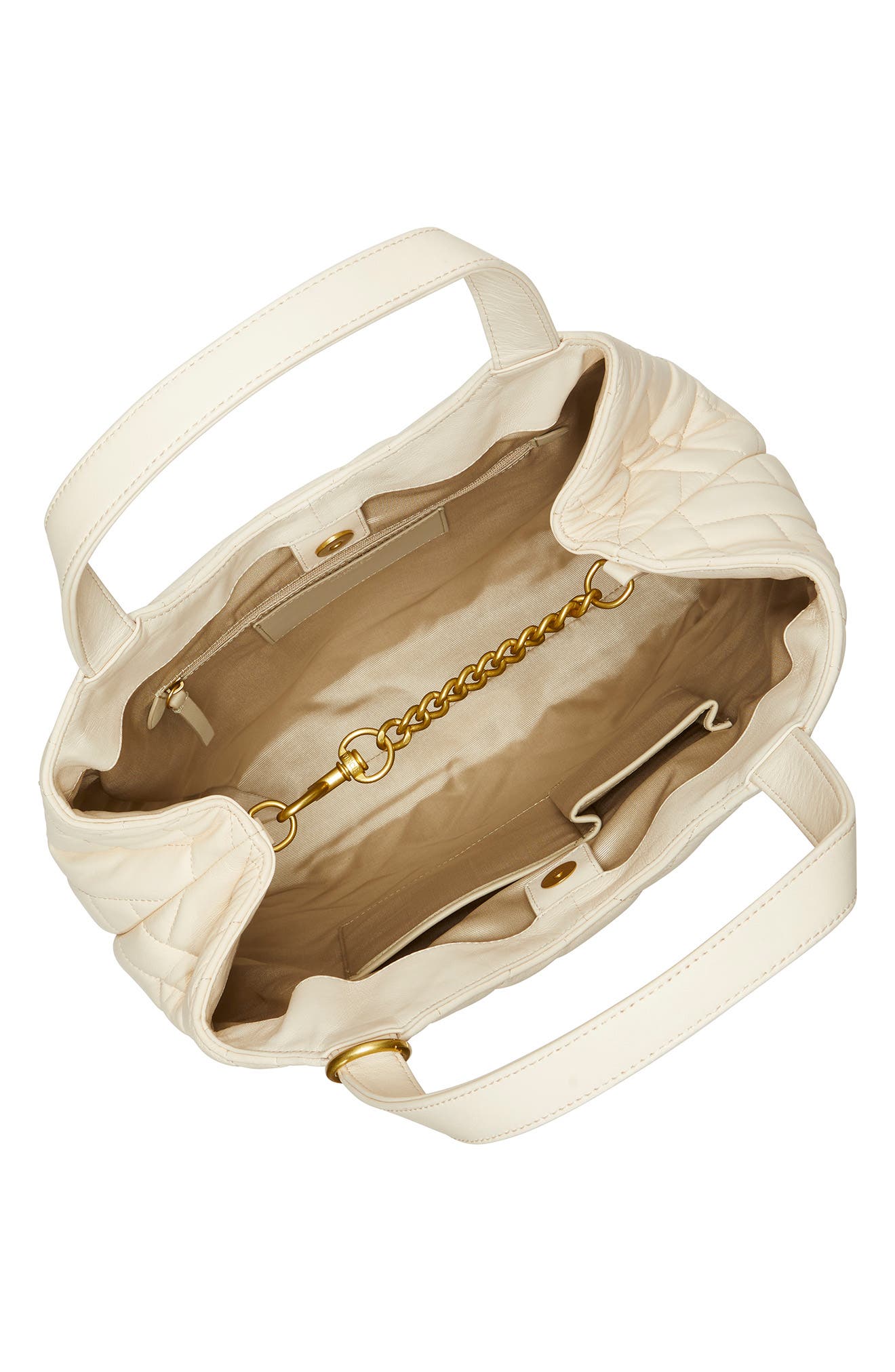 Vince Camuto Kisho Quilted Leather Shoulder Bag, Alternate, color, Warm Vanilla