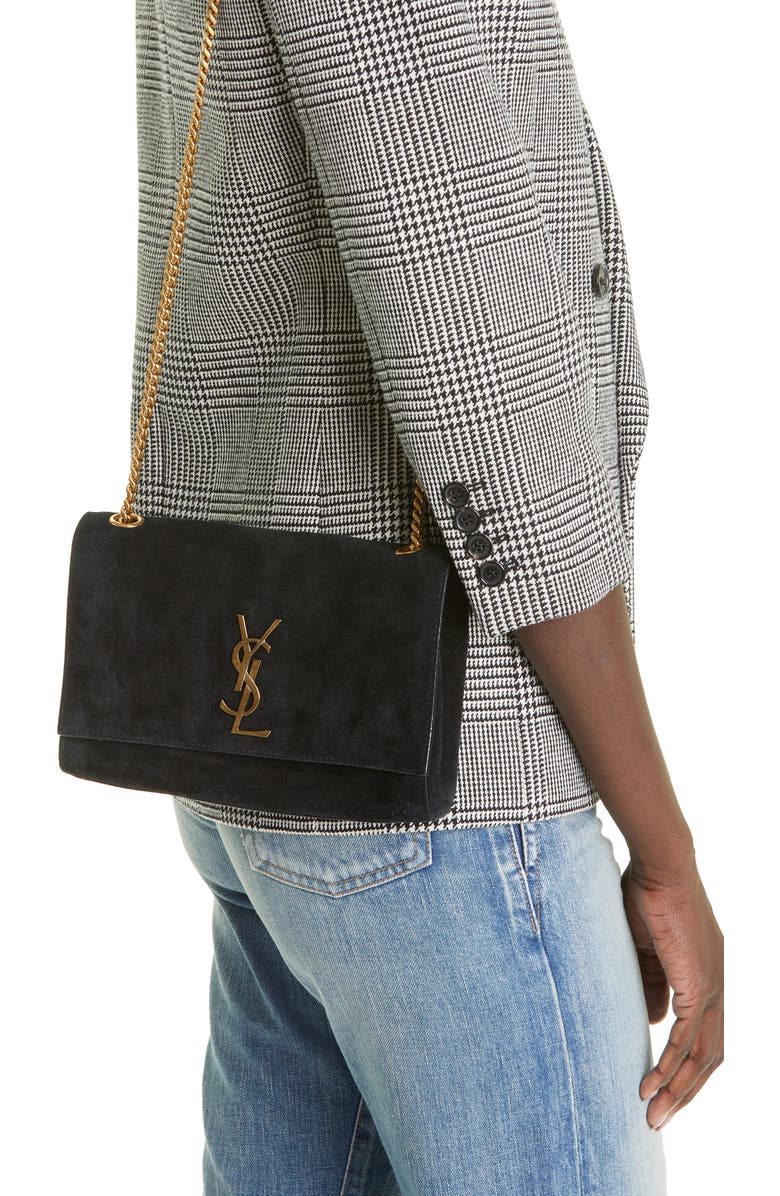 Saint Laurent Kate Reversible Suede & Leather Crossbody Bag, Alternate, color,