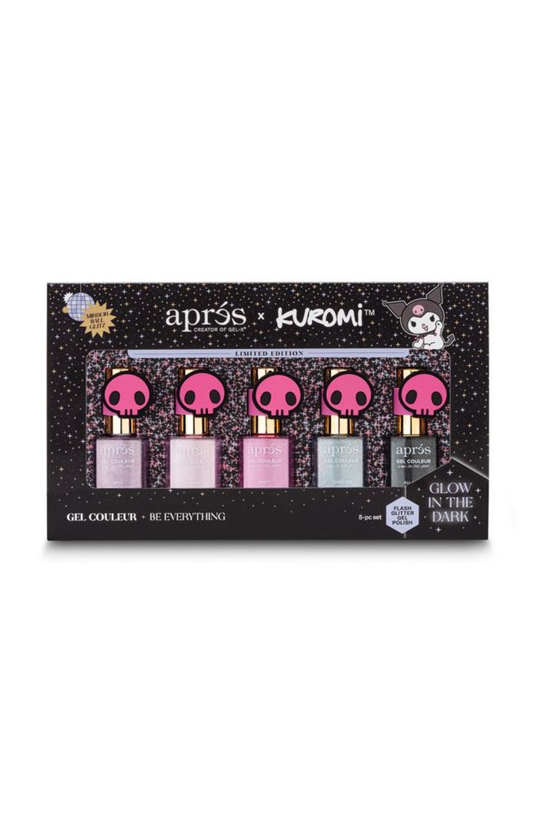 Aprés Nail Kuromi Naughty and Nice Flash Glitter Gel Couleur (Set of 5), 10ml, Main, color, Variation