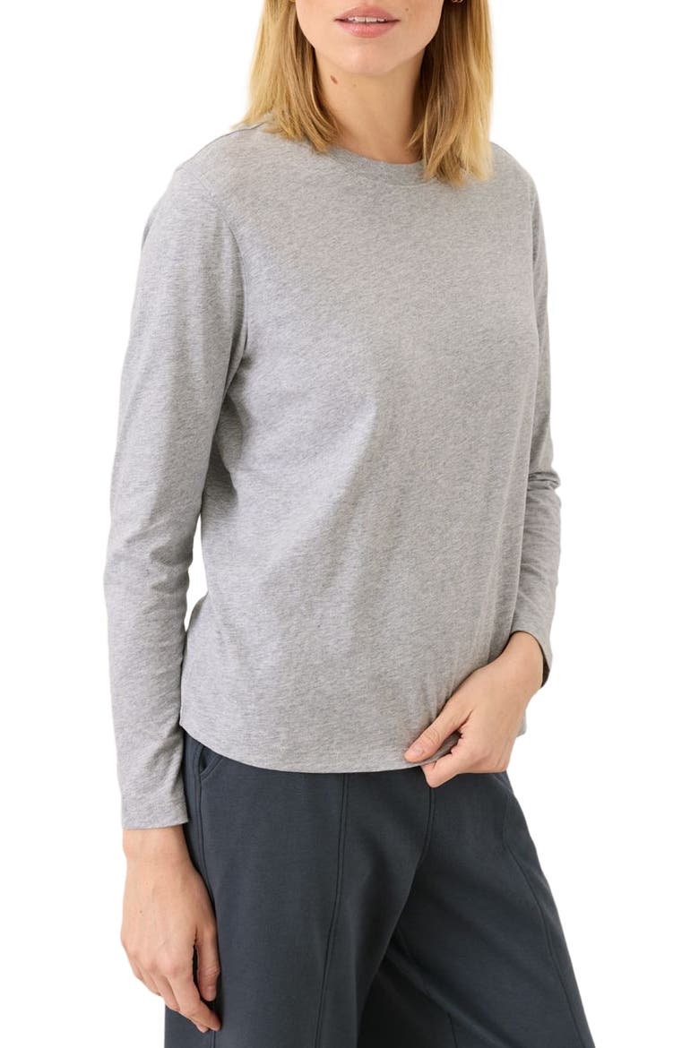Organic Cotton Women's Softspun Essential Crewneck Long Sleeve Tee, Alternate, color, Heather Grey