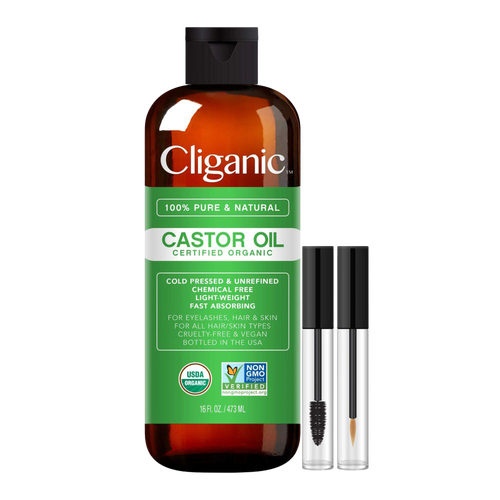 Cliganic Organic Castor Oil with Eyelash Kit in 16Oz  product