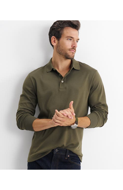 Lands' End Long Sleeve Cotton Supima Polo Shirt In Green