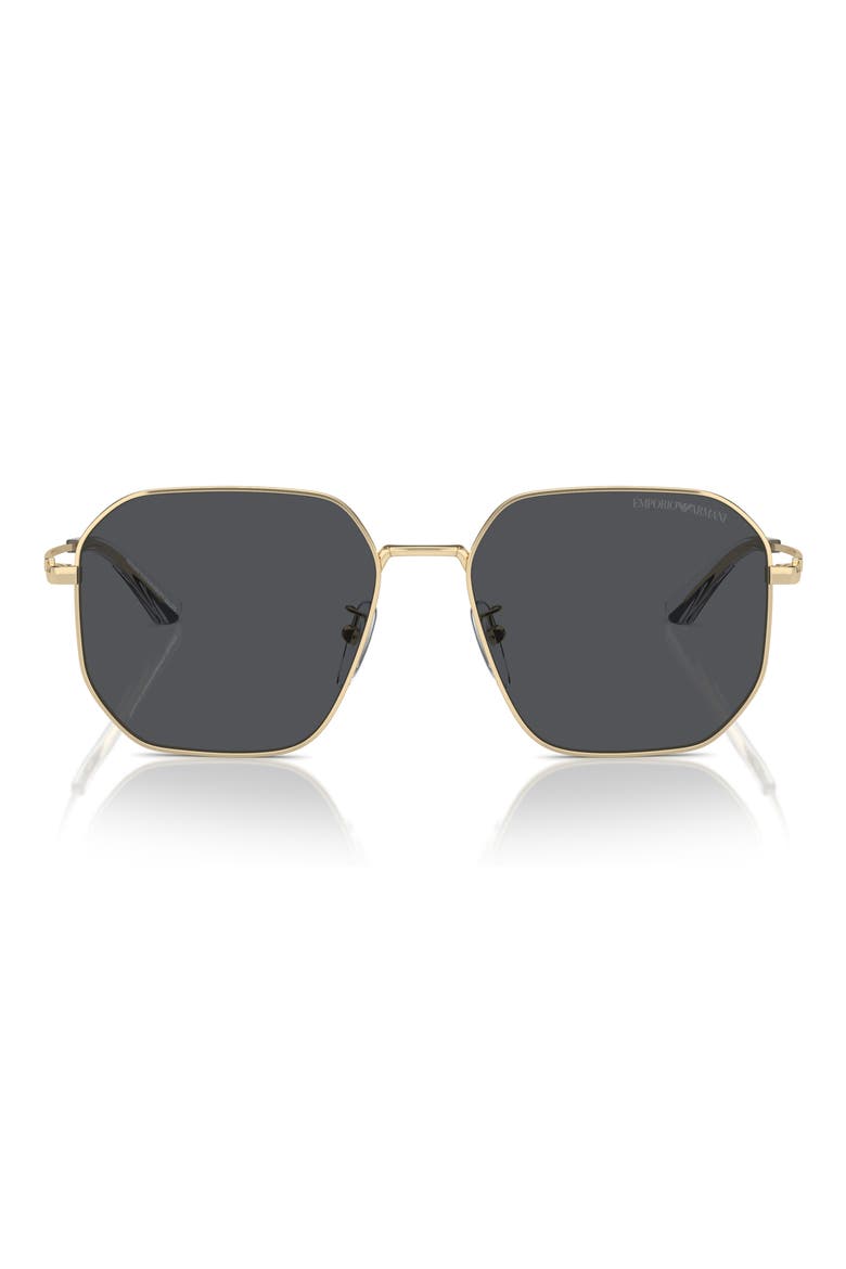 57mm Pilot Sunglasses, Main, color, SHINY PALE GOLD / DARK GREY