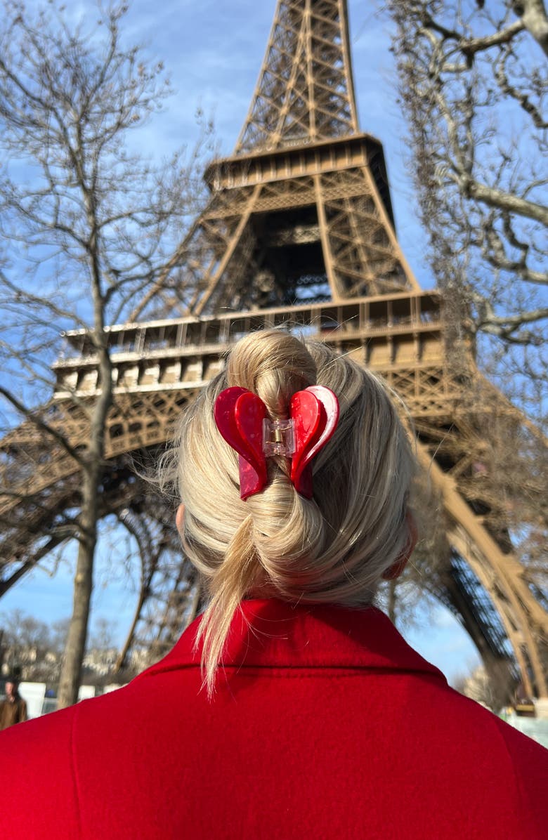 Solar Eclipse Double Heart Hair Claw Clip, Alternate, color, 