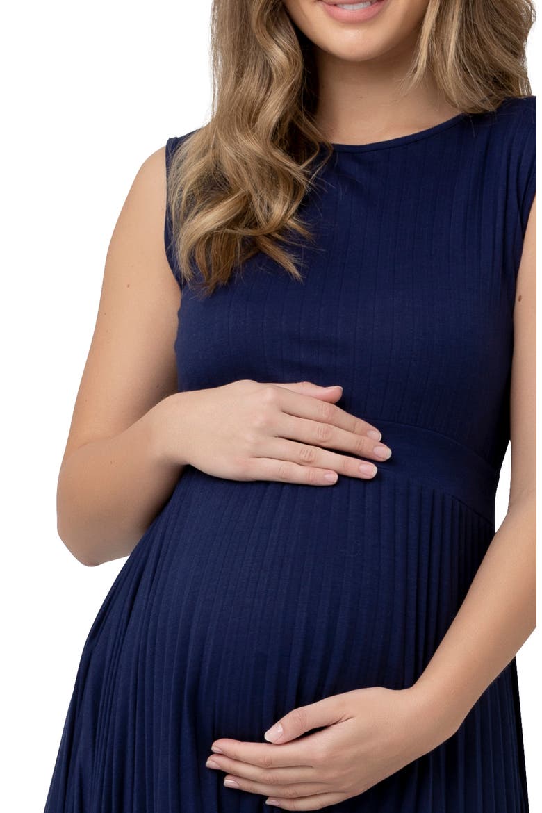 Knife Pleat Dress - Round Neck, Alternate, color, BLUEPRINT