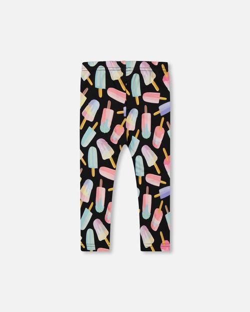 DEUX PAR DEUX DEUX PAR DEUX LITTLE GIRL'S PRINTED CAPRI LEGGINGS ICE LOLLIPOPS 