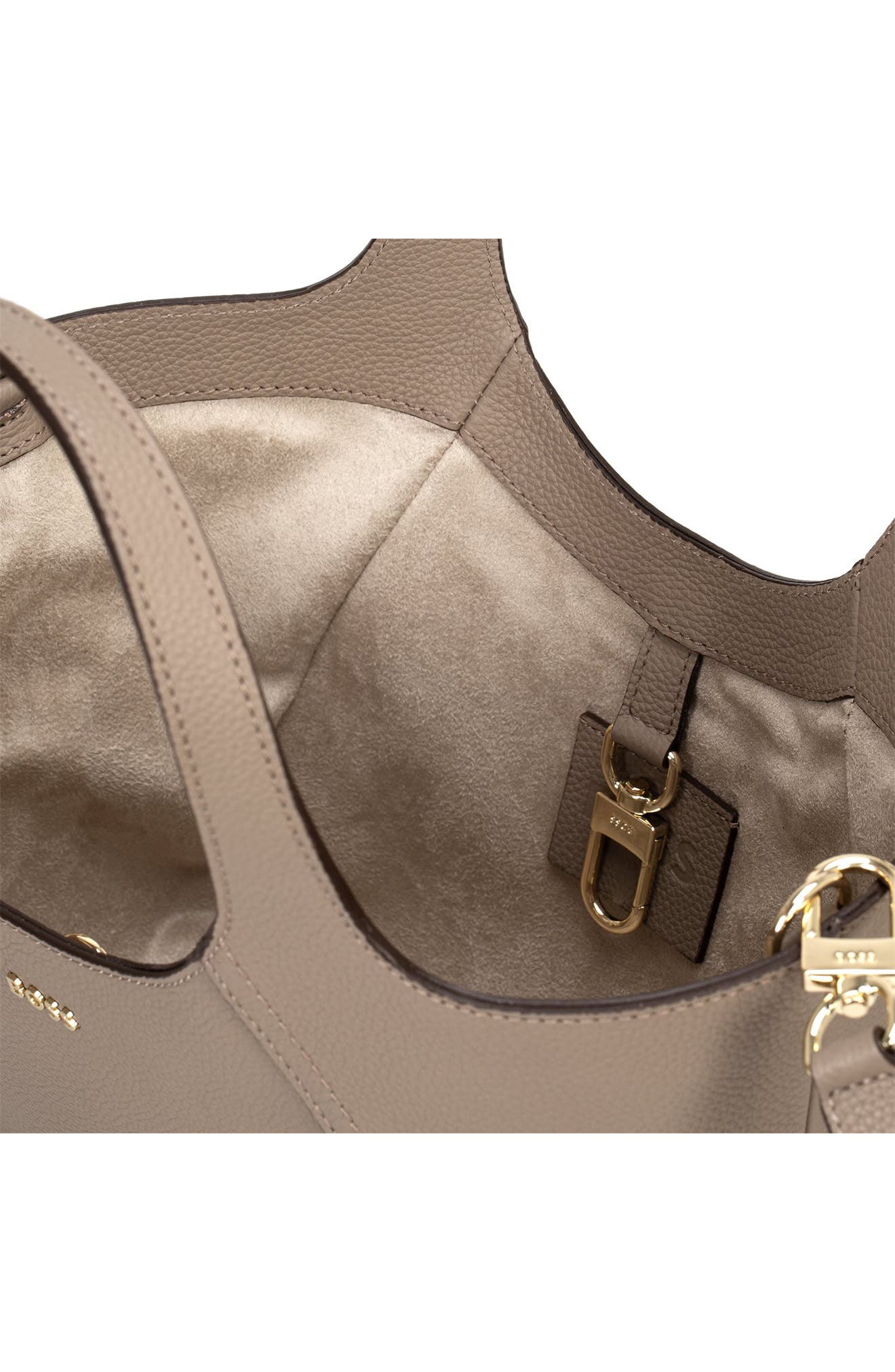 Small Lenah Leather Tote, Alternate, color, OPEN BROWN