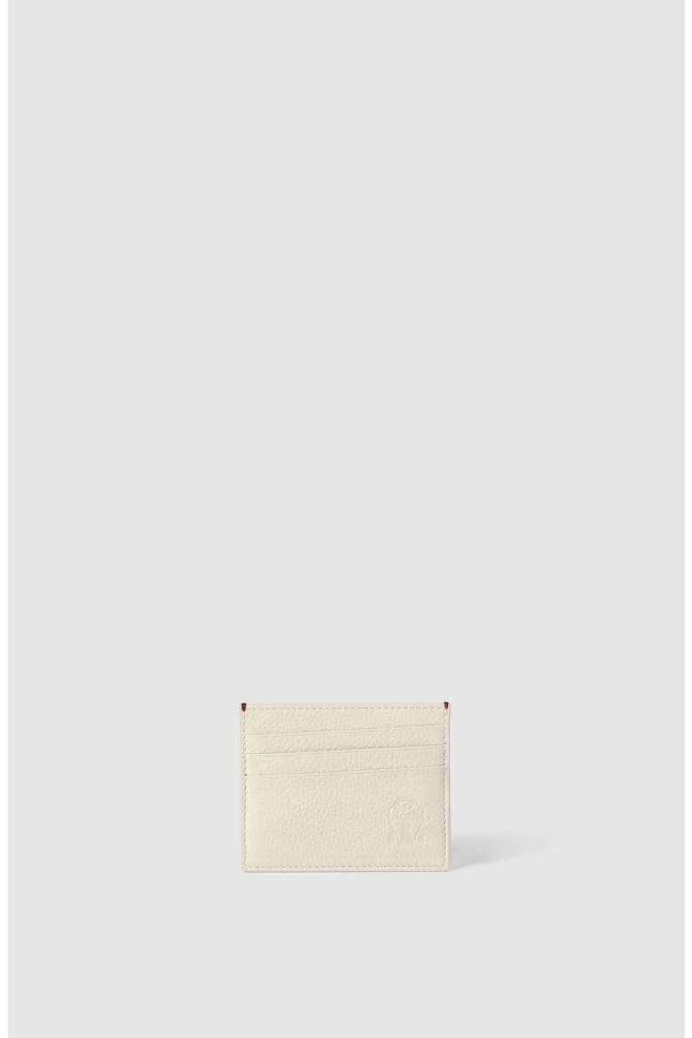 Fine grain calfskin card holder, Main, color, Chalk