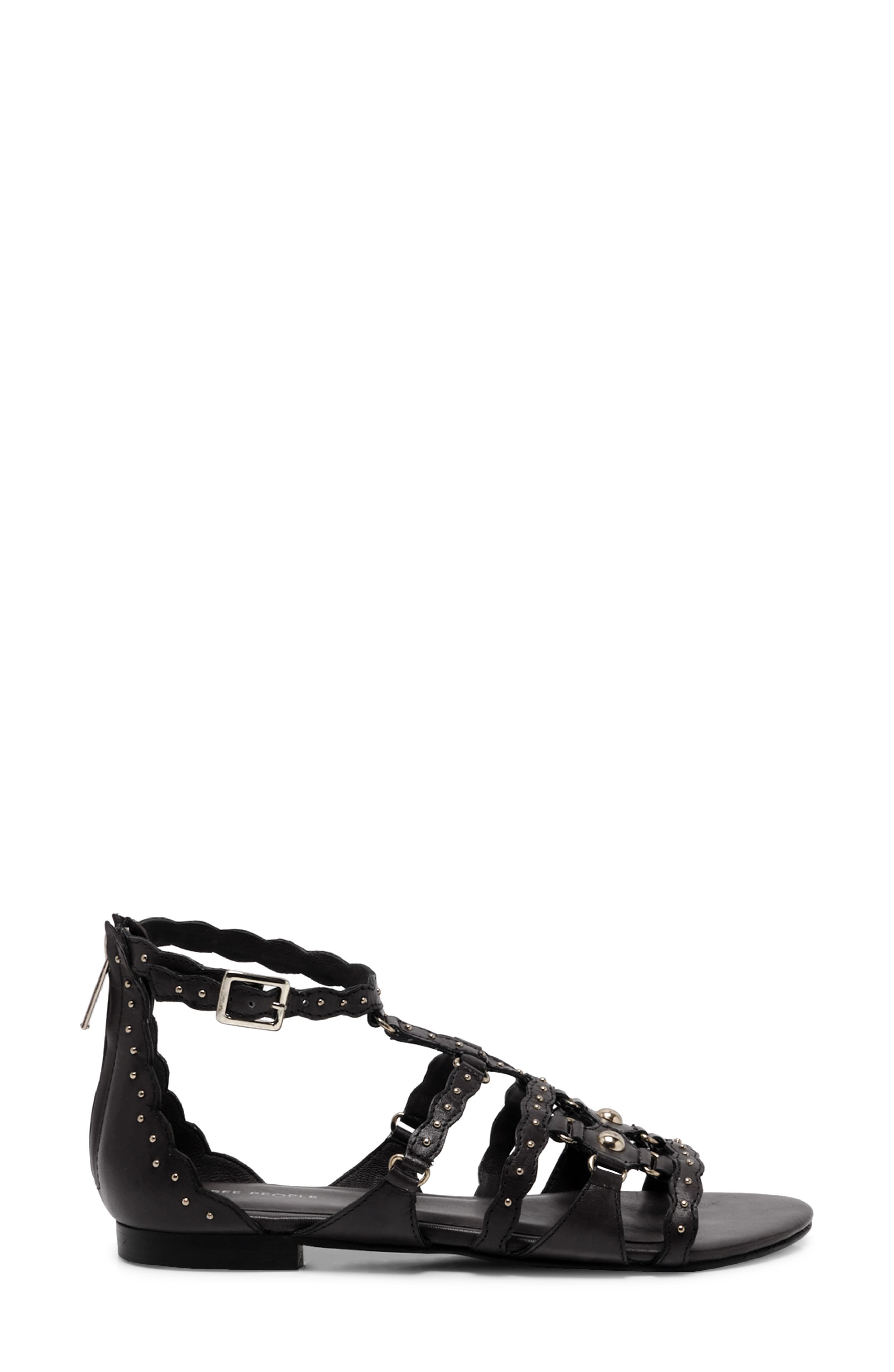 Jade Gladiator Ankle Strap Sandal, Alternate, color, BLACK