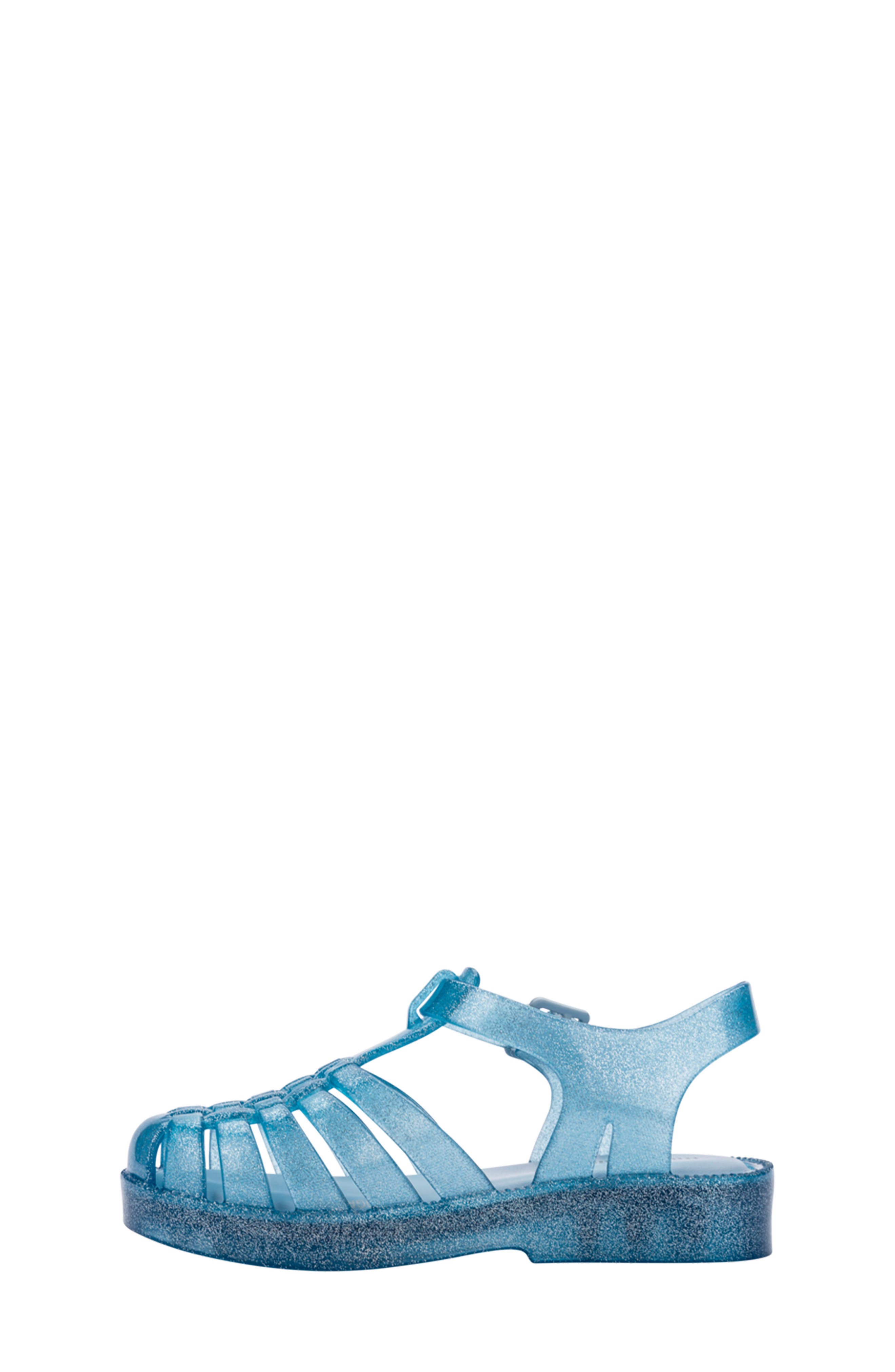 Mini Melissa Kids Mini Posses Sandal, Alternate, color, Blue Glitter