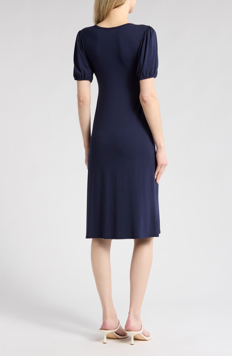 Loveappella Tie Front Midi Dress, Alternate, color, 