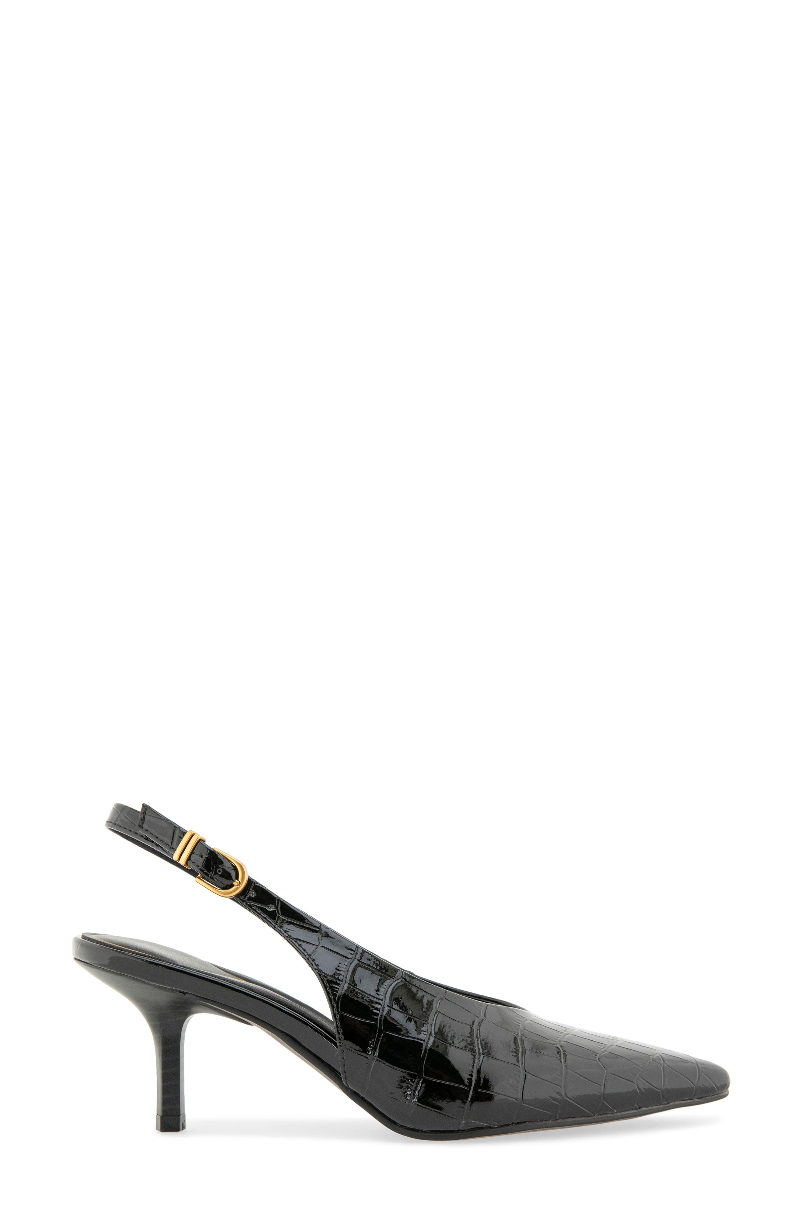 Ulysses Pointed Toe Slingback Pump, Alternate, color, BLACK CROCO