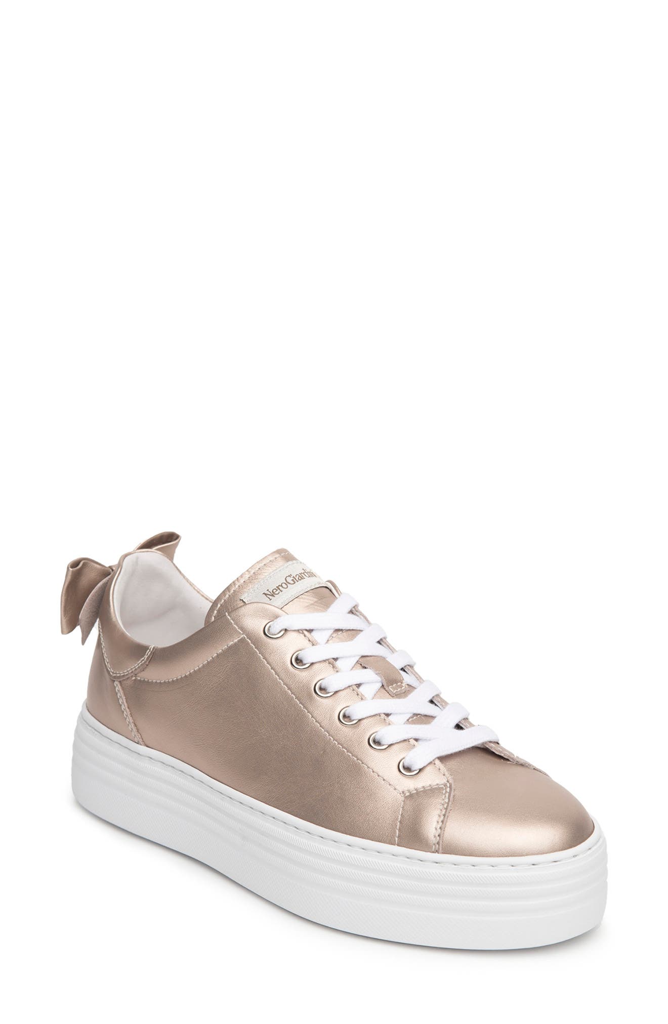 NeroGiardini Bow Platform Skate Sneaker, Main, color, 