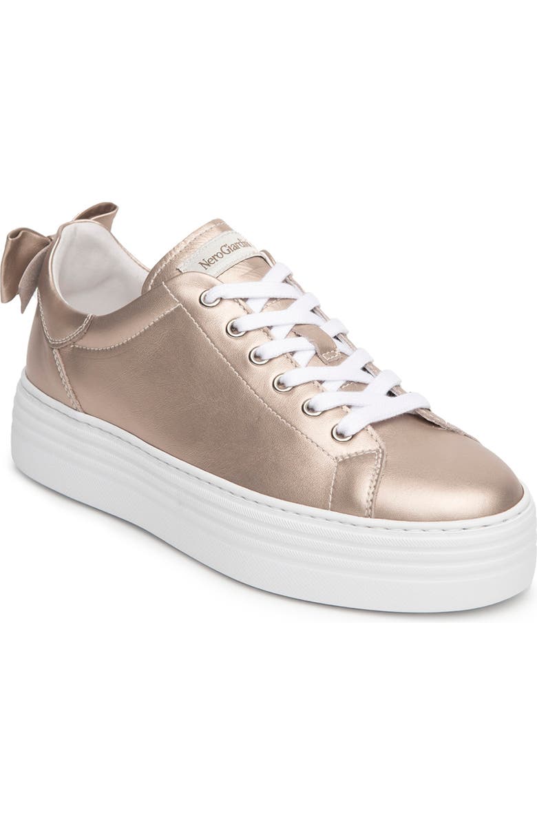 NeroGiardini Bow Platform Skate Sneaker, Main, color,