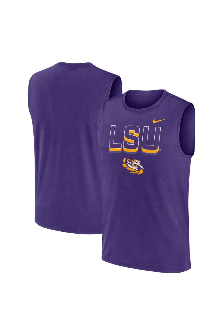 Men's Nike Purple LSU Tigers Primetime Tricode Legend Performance Tank Top, Alternate, color, Purple