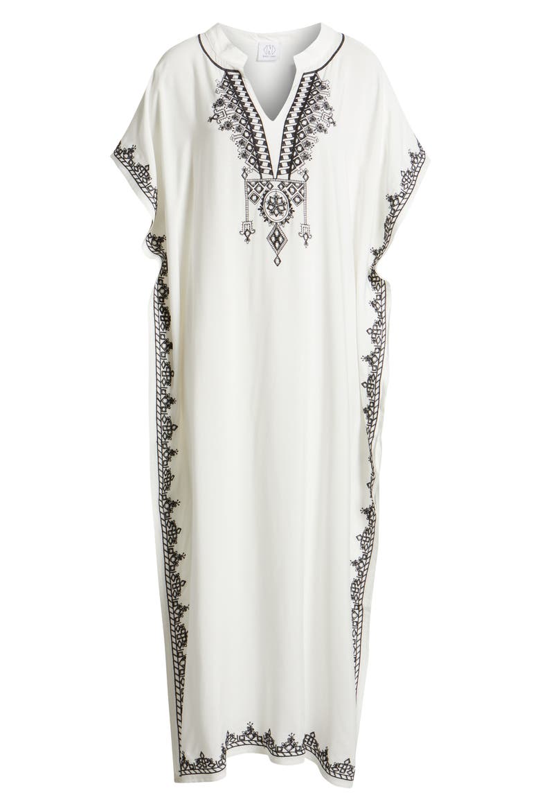 Evelina Embroidered Caftan, Alternate, color, WHITE