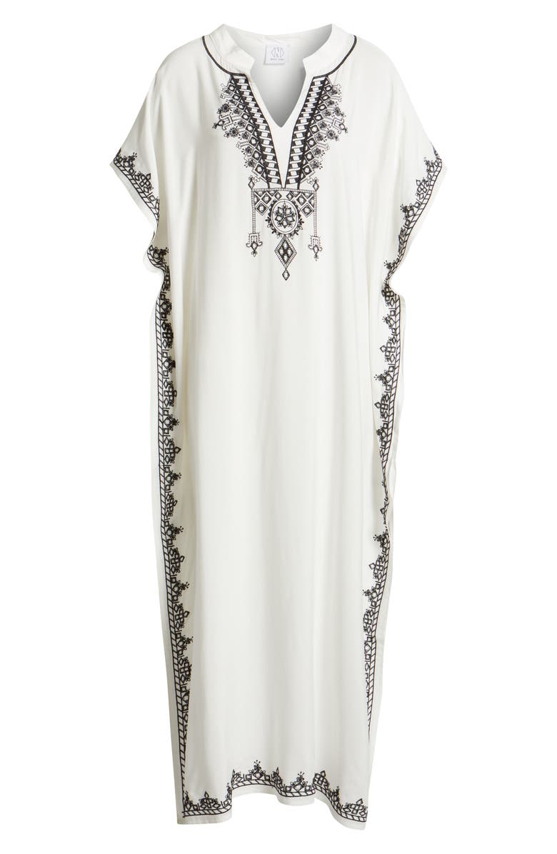 NIKKI LUND Evelina Embroidered Caftan, Alternate, color, White