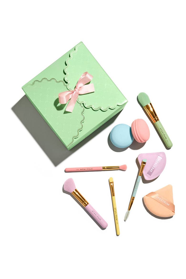 Patisserie 9-Piece Makeup Brush & Sponge Set, Main, color, GREEN