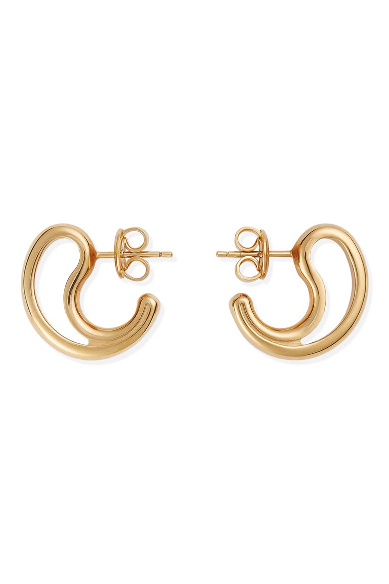 Mini Cutout Teardrop Earrings, Alternate, color, 8120 YELLOW GOLD