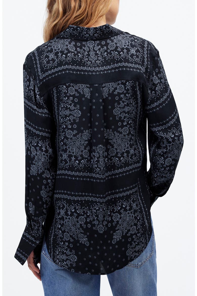 Bandana Print Relaxed Button-Up Shirt, Alternate, color, DARK NAVY