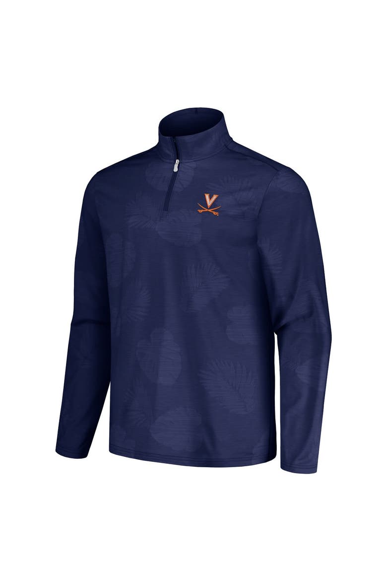 Men's Tommy Bahama Navy Virginia Cavaliers Delray Frond IslandZone Half-Zip Jacket, Alternate, color, Navy